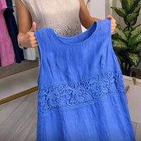 Manou | Lässiges Leinenkleid mit Spitzendetails