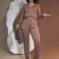 Teyla | Elegantes zweiteiliges Set mit Lederdesign