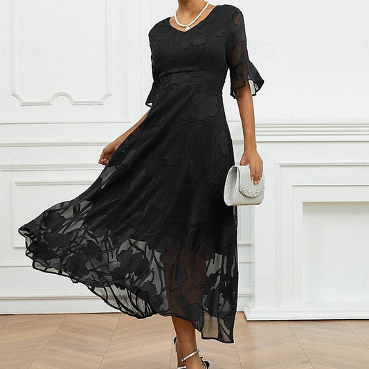 Vienna | feminines Kleid mit floralen Flügelärmeln für besondere Anlässe