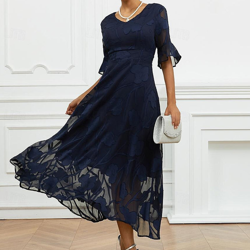 Vienna | feminines Kleid mit floralen Flügelärmeln für besondere Anlässe