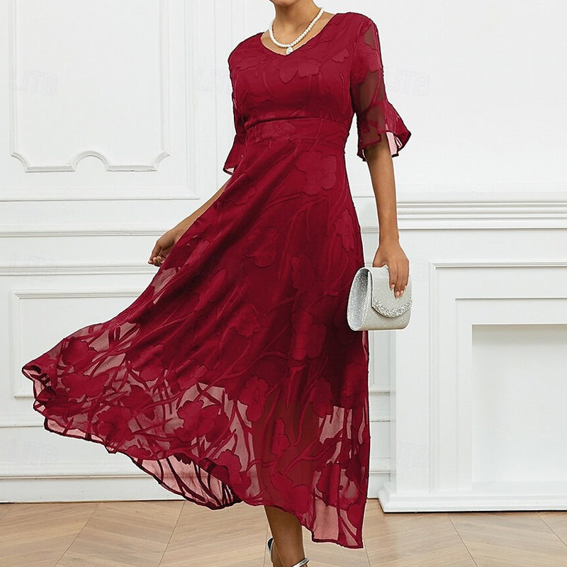 Vienna | feminines Kleid mit floralen Flügelärmeln für besondere Anlässe