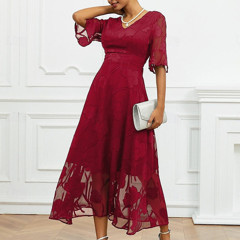 Vienna | feminines Kleid mit floralen Flügelärmeln für besondere Anlässe