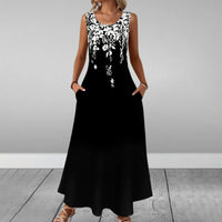 Abrianna | Ärmelloses elegantes Kleid mit Print