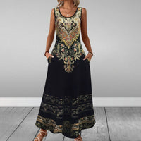 Abrianna | Ärmelloses elegantes Kleid mit Print