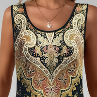 Abrianna | Ärmelloses elegantes Kleid mit Print