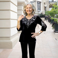 Puvey | Samt-Set für Damen mit Strass