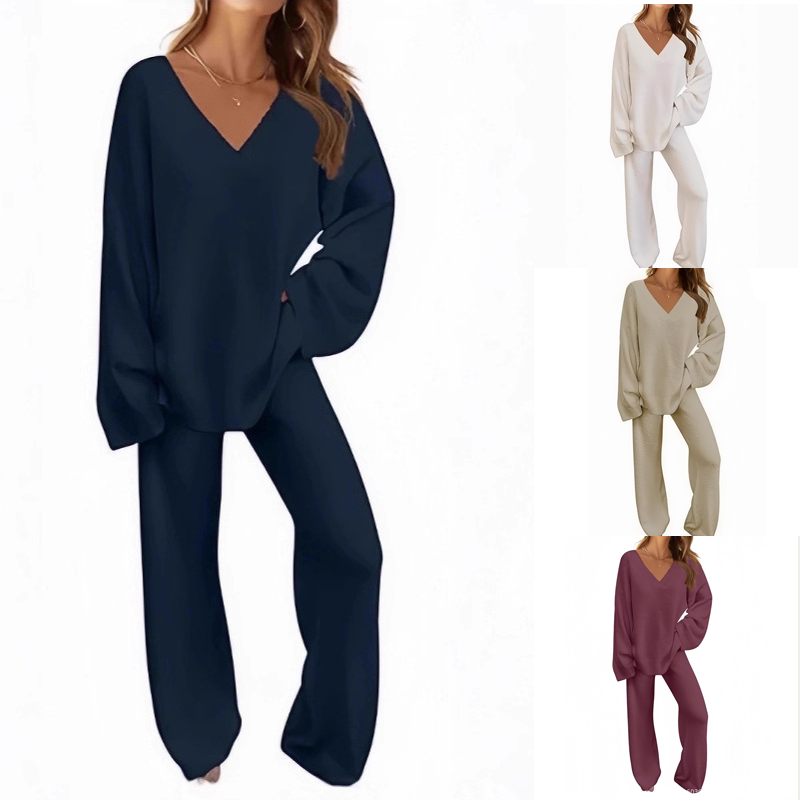 Faribel | V-Ausschnitt Pullover & Hose Set