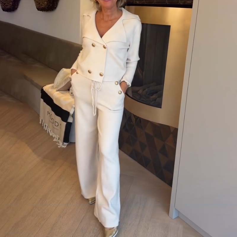 Clarith | Elegantes Set mit Oberteil und weit geschnittener Hose