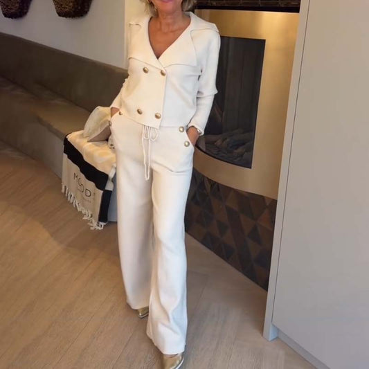 Clarith | Elegantes Set mit Oberteil und weit geschnittener Hose