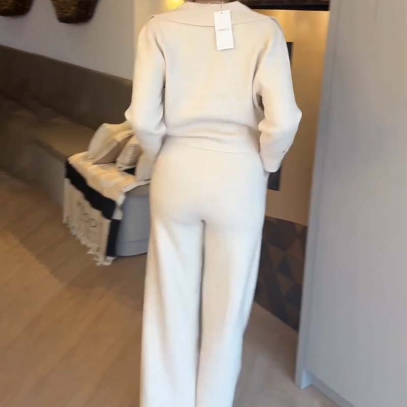 Clarith | Elegantes Set mit Oberteil und weit geschnittener Hose