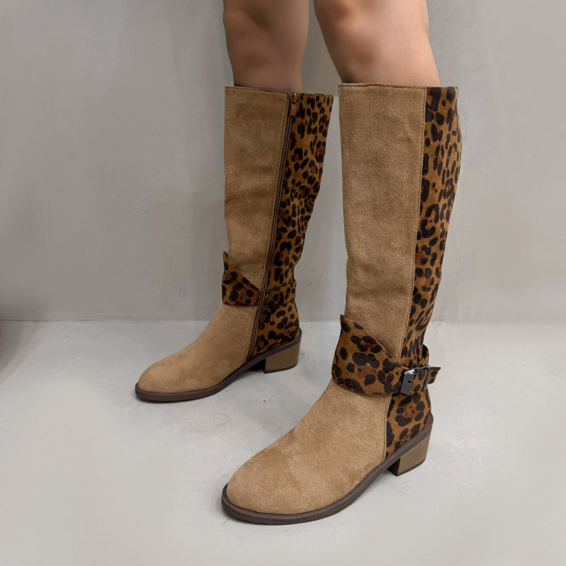 Saharie | Trendige Damenstiefel mit Leopardenmuster