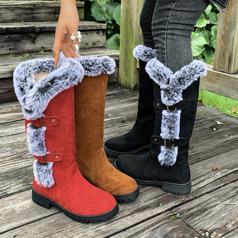 Loreli | Gefütterte Mid-Calf Schneestiefel mit Kunstfell