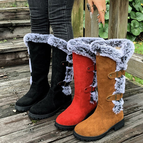 Loreli | Gefütterte Mid-Calf Schneestiefel mit Kunstfell