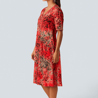 Mayi | Bedrucktes A-Linien-Kleid mit V-Ausschnitt