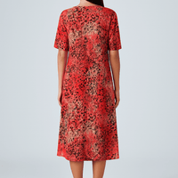 Mayi | Bedrucktes A-Linien-Kleid mit V-Ausschnitt