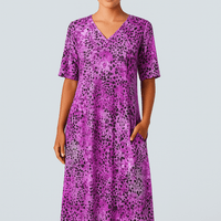 Mayi | Bedrucktes A-Linien-Kleid mit V-Ausschnitt