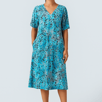 Mayi | Bedrucktes A-Linien-Kleid mit V-Ausschnitt