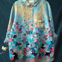 Kathrin | Zeitlose Leinenbluse mit frischem Druck