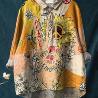 Kathrin | Zeitlose Leinenbluse mit frischem Druck