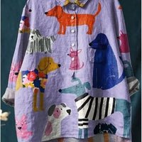 Kathrin | Zeitlose Leinenbluse mit frischem Druck