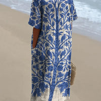 Oréa | Besticktes blaues Kleid