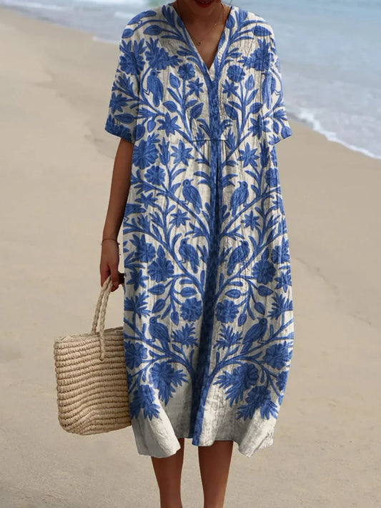 Oréa | Besticktes blaues Kleid