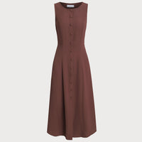 Bhaby | Ärmelloses Midikleid mit Knopfleiste